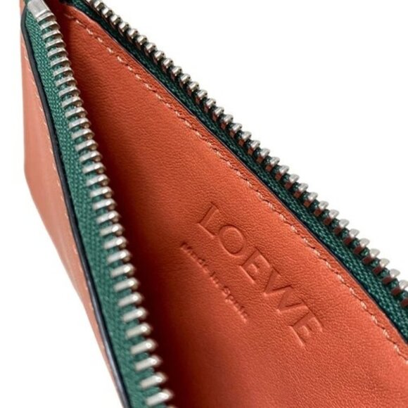 LOEWE - Coral Light Blue Blue Leather Coin Case - Picture 4 of 5